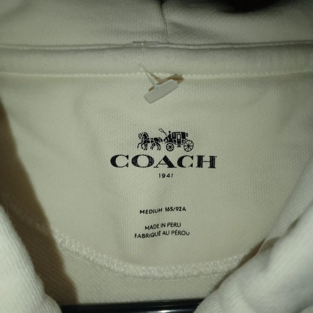 NWOT Coach White Cropped Hoodie Women's Size Medium - Picture 6 of 7